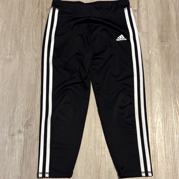 Adidas Kids Black Joggers with White Stripes - Picture 1 of 1